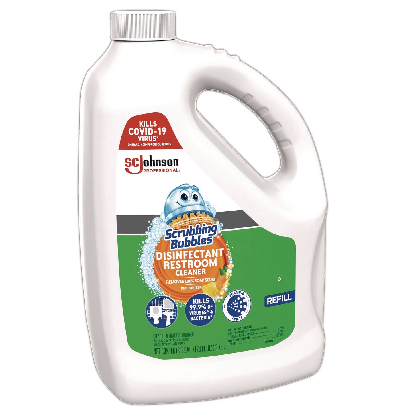 Disinfectant Restroom Cleaner, Citrus Scent, 1 gal Bottle, 4/Carton - OrderMe