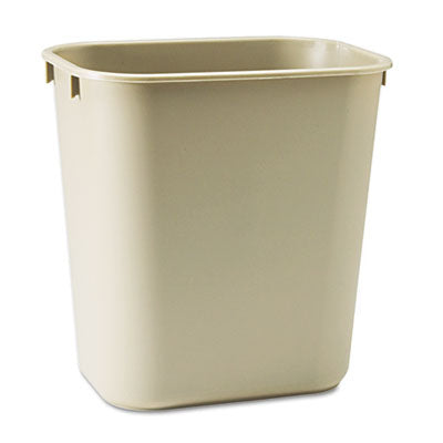 Rubbermaid® Commercial Deskside Plastic Wastebasket, 3.5 gal, Plastic, Beige - OrdermeInc