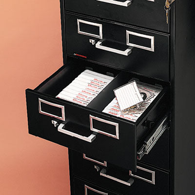 Eight-Drawer Multimedia/Card File Cabinet, Black, 15" x 28.5" x 52" OrdermeInc OrdermeInc