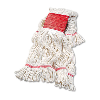 Super Loop Wet Mop Head, Cotton/Synthetic Fiber, 5" Headband, Large Size, White, 12/Carton OrdermeInc OrdermeInc