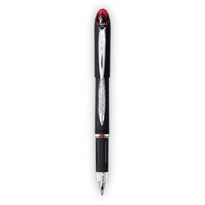 uniball® Jetstream Hybrid Gel Pen, Stick, Bold 1 mm, Red Ink, Black/Silver/Red Barrel - OrdermeInc