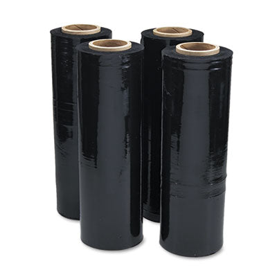 Black Stretch Film, 18" x 1,500 ft Roll, 20 mic (80-Gauge), 4/Carton OrdermeInc OrdermeInc