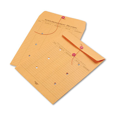 Universal® Light Brown Kraft String/Button Interoffice Envelope, #97, Two-Sided Five-Column Format, 10 x 13, Light Brown Kraft, 100/Box OrdermeInc OrdermeInc