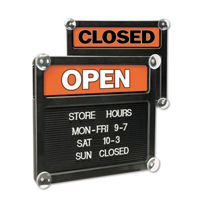 Double-Sided Open/Closed Sign w/Plastic Push Characters, 14.38 x 12.38 OrdermeInc OrdermeInc