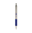 Zebra® F-402 Ballpoint Pen, Retractable, Fine 0.7 mm, Blue Ink, Stainless Steel/Blue Barrel, 2/Pack - OrdermeInc