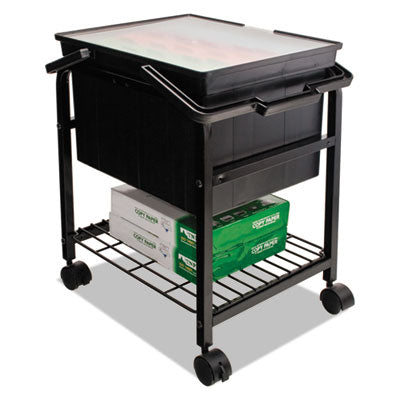 Heavy-Duty File Shuttle, Metal, 1 Shelf, 17.13" x 14.25" x 20", Black OrdermeInc OrdermeInc