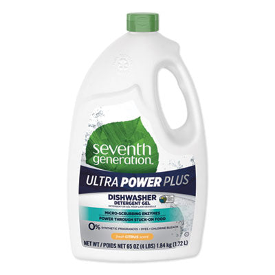 Natural Automatic Dishwasher Gel, Ultra Power Plus, Fresh Citrus, 65 oz Bottle - OrderMe