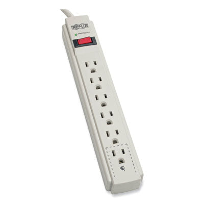 Protect It! Surge Protector, 6 AC Outlets, 4 ft Cord, 790 J, Light Gray - OrderMe