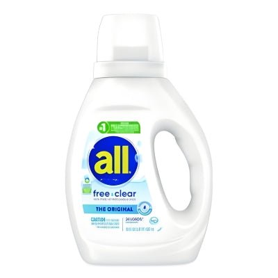 all® Free Clear HE Laundry Detergent, 24 Loads, Unscented, 30 oz Bottle, 6/Carton - OrderMe