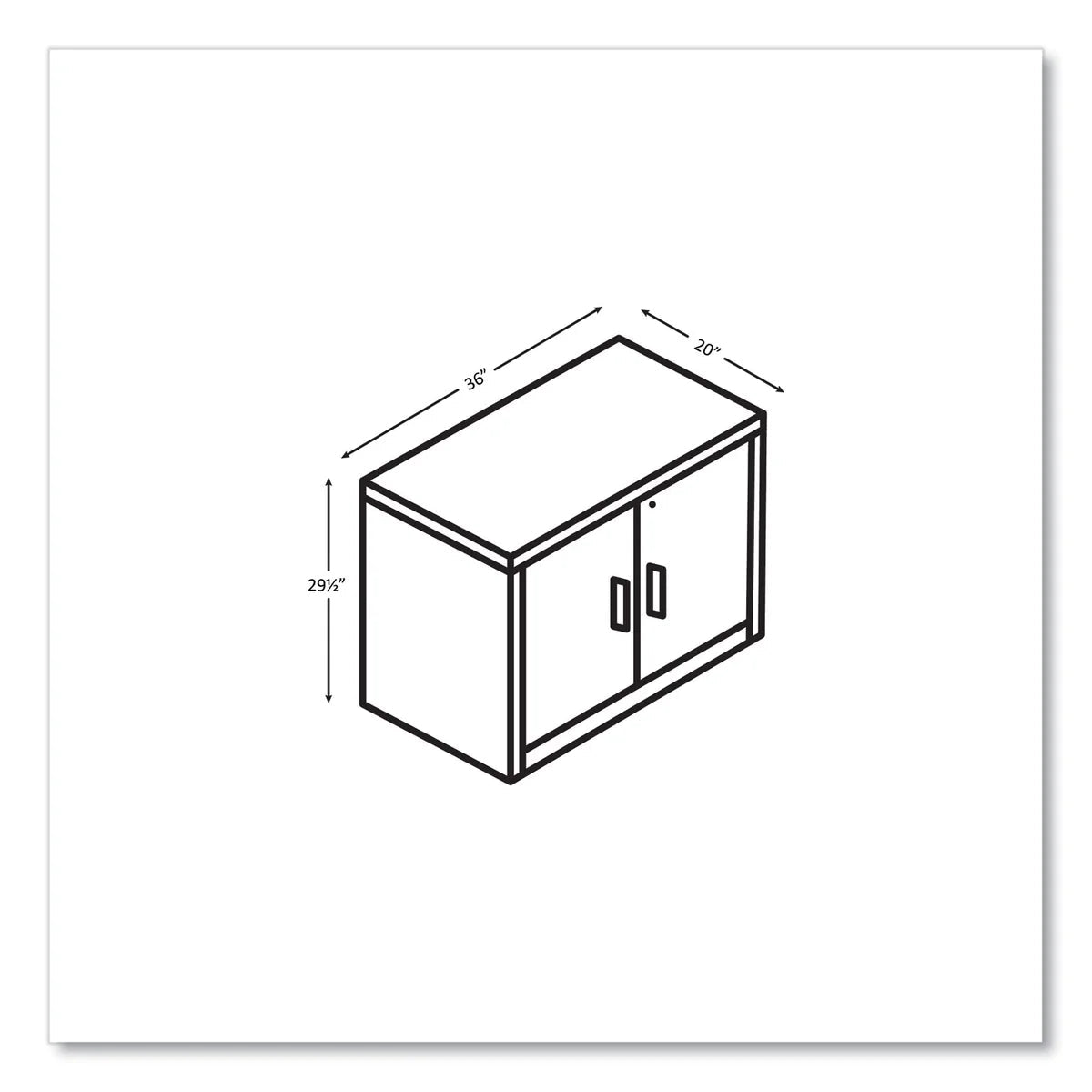 HON® 10500 Series Storage Cabinet with Doors, Two Shelves, 36" x 20" x 29.5", Pinnacle - OrderMe